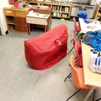 Laura Collier and James Williams in a bothy bag - Ty Powdwr (Dave Wylie)