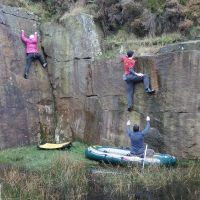 Beth and Jim bouldering (Dave Wylie)