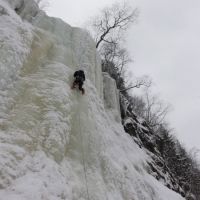 Andy on Hjemreisen WI4, Lower Gorge (David Bish)