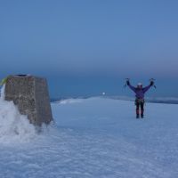 Sunset & Moonrise in perfect conditions as we reach the summit after NEB (Andy Stratford)