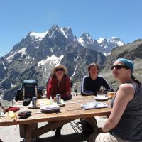 The fine outlook from Refuge Glacier Blanc, Mount Pelvoux the backdrop. (Andy Stratford)