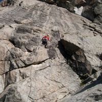 Duncan - pitch 1, Visite Obligatoire (430m TD+ VI+ max), south face Aiguille Dibona (Colin Maddison)