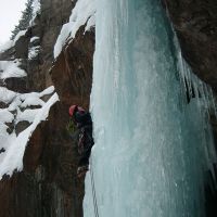 Craig Marsden on Nye Vemorkfoss (WI 5), Upper Gorge, Rjukan (Colin Maddison)