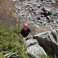 Mark on "Bramble Buttress" (Dave Wylie)
