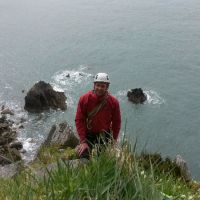 Mike topping out on Aardvark, Gogarth (Gareth Williams)