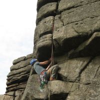 James resting on Agony Crack (Roger Dyke)