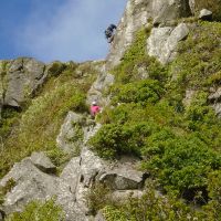 Craig belayed by Vic on Bramble Buttress (Gareth Williams)