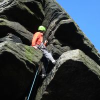 Past the awkward bit! Andy on Ylnosd Rib (Rob's Rocks) (Dave Shotton)