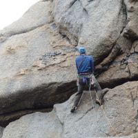 Mark leading Demo Route. HS 4b (Dave Wylie)