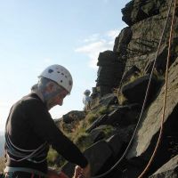 Dave Belaying Underneath A Perfect Sky (Richard Yorke)