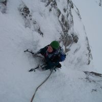 Bob Milward on Pitch 1 Vanishing Gully (V 5) (Colin Maddison)