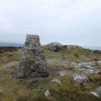 Dave W and trig point on Moel-y-Gest (Dave Shotton)