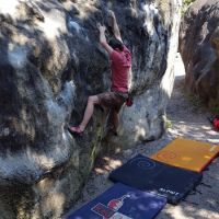 Mike pulling hard on a mono at Bas Cuvier (Daniel O'Brien)