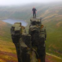 Jim on Ravenstones Trinnacle (Dave Shotton)