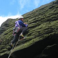 Robs Rocks - Jim leading the only route completed (Roger Dyke)