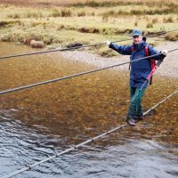 Dave Broadhead on Steall Bridge (Andy Stratford)