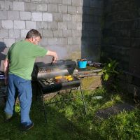 Jim tending the barbecue at Ty Powdwr (Dave Wylie)