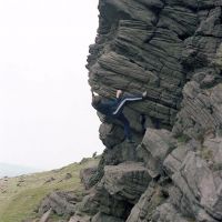 Gary Soloing South Buttress Arête in 1980 (Daniel O'Brien)