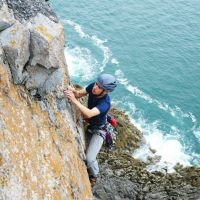 Clay leading "Nameless Wall" (Dave Wylie)