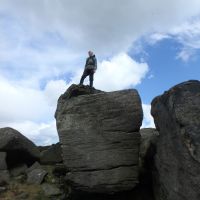 Dave W on the lookout from Hurkling Stones (Dave Shotton)