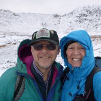 Lester and Midge enjoying some welcome Lake District snow (Virginia Castick)