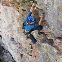 Third Place - Seb on Planet Ride, E1 5b, Daddyhole Upper Cliff (Sean Kelly)