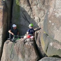 David and Emily at the belay on Valkyrie (Dave Wylie)