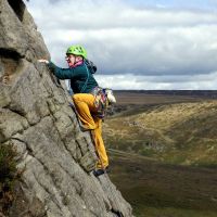 Emily leading "Long Climb" (Dave Wylie)