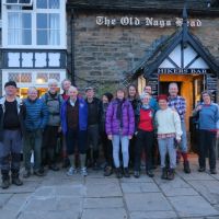 Group photo at Old Nag's Head, Edale after the Foundation Meet Walk (Jim Gregson)