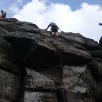 Dave S topping out on Topsail (Oi Ding Koy)