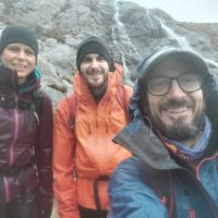 Andy, Mich and Ed on a soggy descent (Andy Stratford)