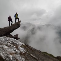 Andy and Gowry on the cannon stone (David Rainsbury)