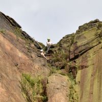 Gowry and Caroline at the top of The Scoop (Rory Marsden)