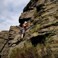 Caroline on the lower section of Central Tower V Diff Dovestones (Andy Stratford)