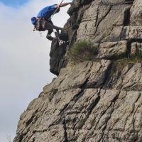 John Cox following Jim up Central Tower (Steve Torley)