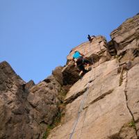 Holly Warder getting to the crux on Portfolio HVS 5b (Andy Stratford)