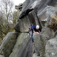 Ed leading "Tody's Wall" (HVS, 5a) (Dave Wylie)