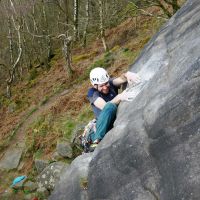 Ed leading "Tody's Wall" (HVS, 5a) (Dave Wylie)