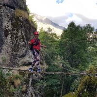 Mich on Ailefroide Gorge Via Ferrata (Cathy Gordon)