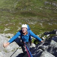 David on "Grooved Arete" (Dave Wylie)