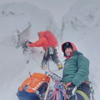 Rory belaying as Ed places gear on the final pitch of The Runnell II (Andy Stratford)