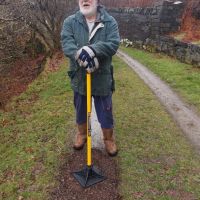 John - first use of the new gravel tamper for the track (Andy Stratford)