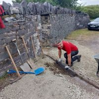 Rory working on the drainage channel (Andy Stratford)