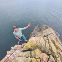 Stuart abseiling from Church Rock (Gareth Williams)