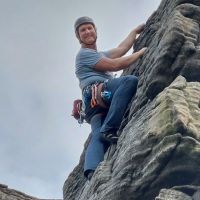 Dan at the top of Mississippi Crack (Dave Shotton)