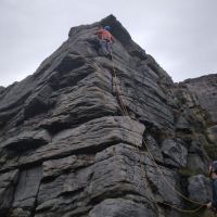 Colin on High Buttress Arete (Lester Payne)