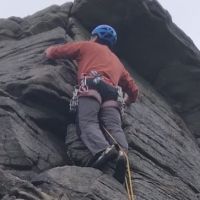 Colin on High Buttress Arete (Lester Payne)