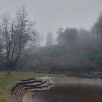 Rivington Terraced Gardens and the Pigeon Tower in the mist (Dave Shotton)