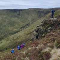 John looking down to where a Wellington Bomber crashed