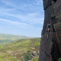 Dylan starting up Holme Moss (Jessica Pealing)